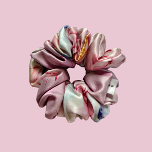 gumka jedwabna scrunchie frotka WIOSENNE KWIATY MAXI.png