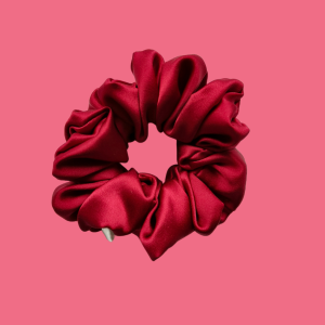 GUMKA jedwabna frotka scrunchie burgundowa róża.png