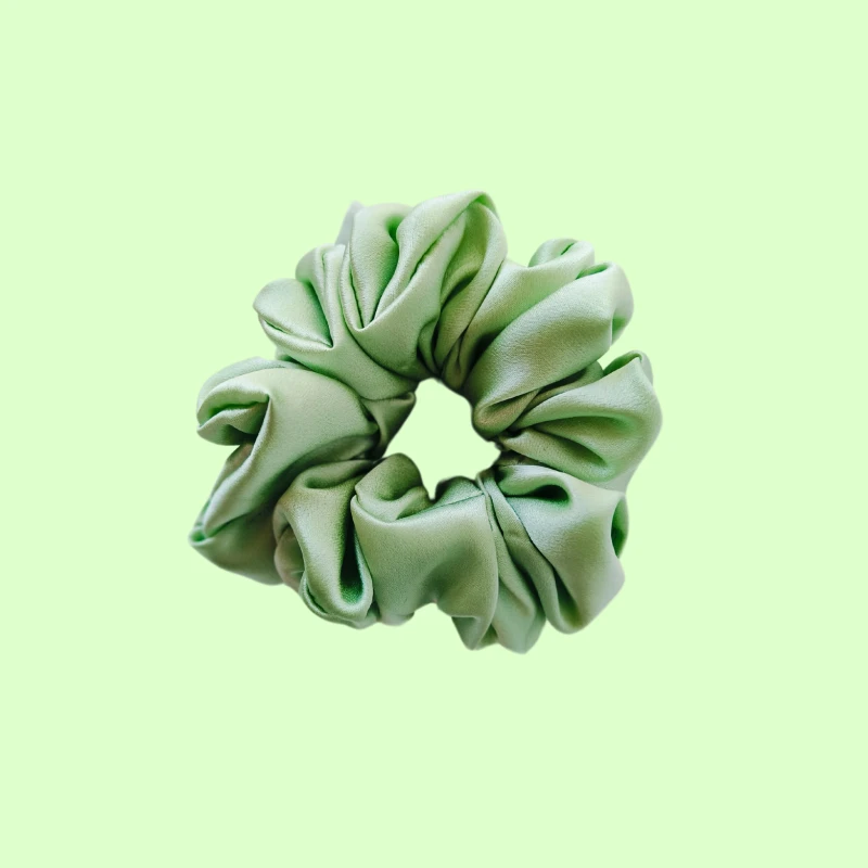 gumka jedwabna scrunchie frotka limonkowy zefir.png